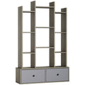 12 Shelf Storage Unit With Drawers For Home Office Or Bedroom Organisation Graphite AOSOM