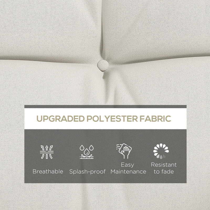 Outdoor Chair Cushion Set with Back Seat Pads and Ties Ideal for Patio Seating White AOSOM