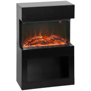 Electric Fireplace with 3D Flame Display Remote Timer and 3 Sided View for Living Room Black
