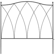 Set of Five Black Decorative Metal Garden Fence Panels 61cm for Borders and Edging