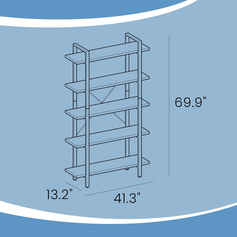 5 Tier Bookshelf and Storage Rack Freestanding Shelving Unit for Home Office by Vasagle