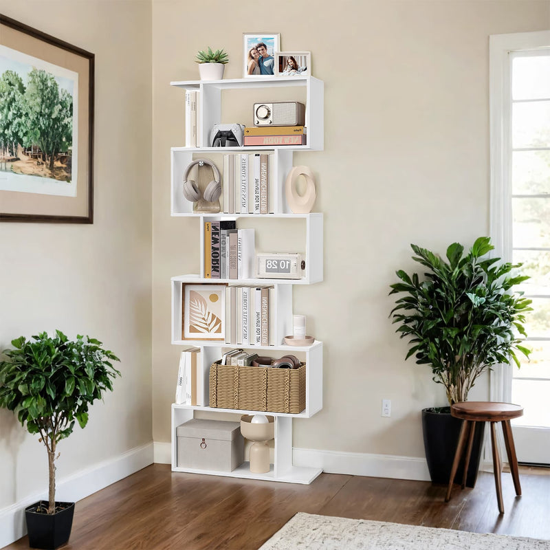 6 Tier Wooden Bookcase and Room Divider for Home Office or Living Room by Vasagle