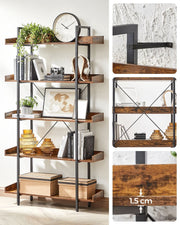 5 Tier Industrial Open Bookcase by Vasagle