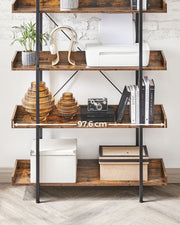 5 Tier Industrial Open Bookcase by Vasagle