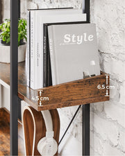 5 Tier Industrial Open Bookcase by Vasagle