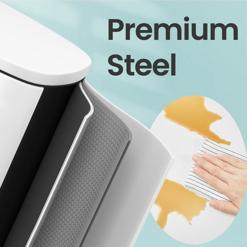 50L Stainless Steel Kitchen Rubbish Bin with Soft Close Lid and Pedal by Songmics