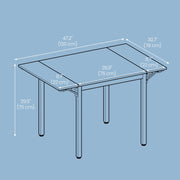 Foldable Drop Leaf Dining Table for Small Spaces Seats 2 to 4 People by Vasagle