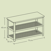 Wooden Shoe Bench with 2 Tier Shelves for Hallway Storage and Seating by Vasagle