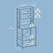 6 Tier Kitchen Baker's Rack with Storage Shelves and Hooks Coffee Bar Organiser by Vasagle
