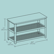 Wooden Shoe Bench with 2-Tier Storage Rack for Entryway and Hallway by Vasagle