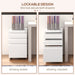 White 3 Drawer Lockable Steel Filing Cabinet with Pencil Tray for A4 and Legal Size by Vinsetto