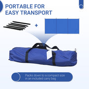 Foldable Camping Windbreak With Steel Poles And Carry Bag For Beach Shelter Privacy Blue AOSOM