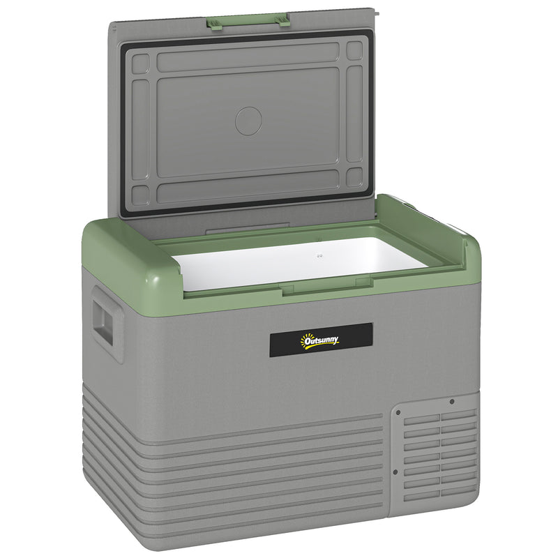 40L Portable Car Fridge Freezer with Dual Zone and LCD Display Light Green by Outsunny AOSOM