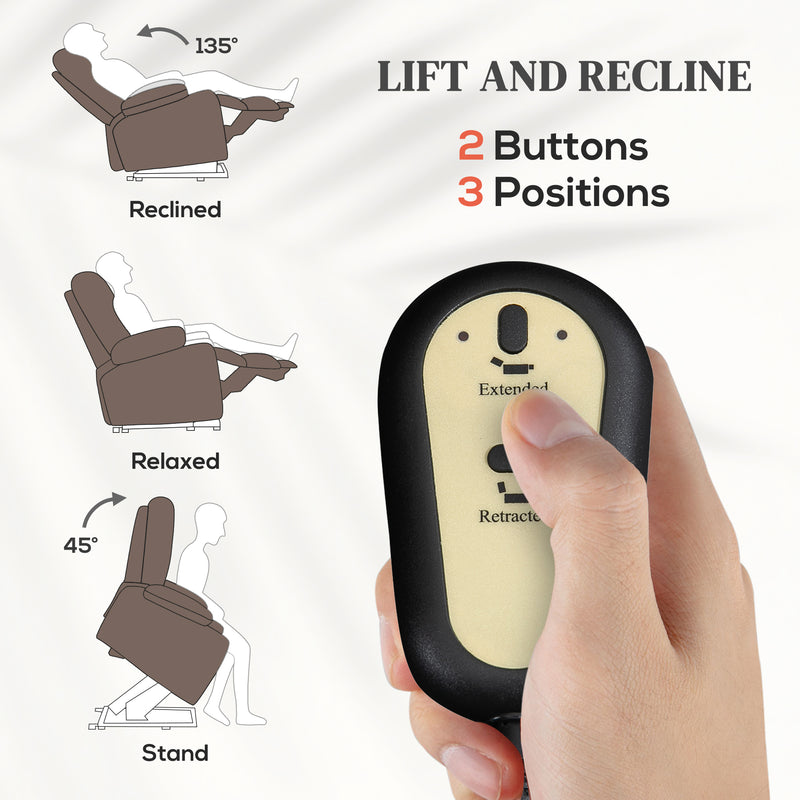 Electric Recliner Massage Armchair with Remote and Lift Assist for Comfort, Brown