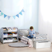 Kids Storage Rack With 9 Removable Baskets Ideal For Nursery Bedroom Or Playroom, Grey
