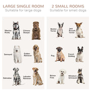 Wooden Dog Crate Furniture with Sliding Doors for Large and Small Dogs, Oak Tone