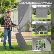 UPF50+ Pop Up Gazebo 3 x 3 m with Removable Sidewalls for Outdoor Parties and Events Outsunny