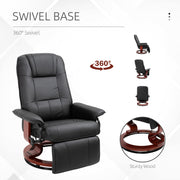 Reclining Swivel Lounge Chair With Padded Footrest For Home Office Comfort Black