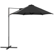 Black 2.5M Cantilever Garden Parasol with 360Â° Rotation and Cross Base by Outsunny
