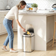 12L Motion Sensor Kitchen Bin with Touchless Opening and Steel Body, Silver AOSOM