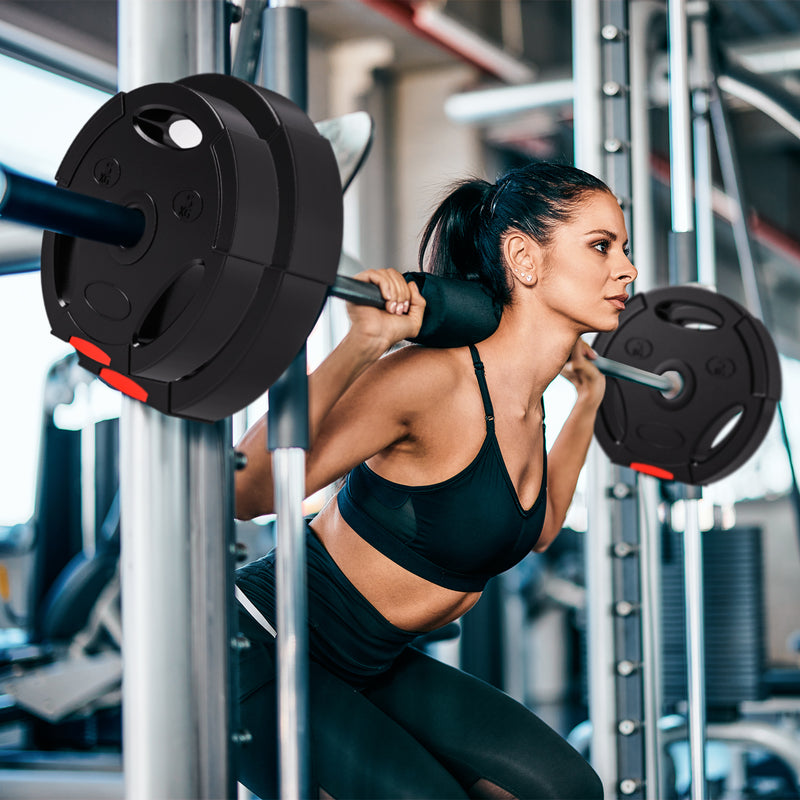 Weight Plates Set with 7.5kg and 5kg Cast Iron Discs for Home Gym Training Black AOSOM