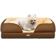 Calming Dog Bed with Removable Cover and Anti Slip Base for Small Dogs Brown