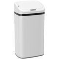 Sensor Kitchen Bin 48L Hands Free Waste Disposal with Soft Close Lid White Homcom
