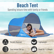 2 Person Pop Up Camping Tent With Lightweight Fibreglass Frame For Outdoor Use Blue AOSOM