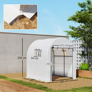 White 180 x 180cm Walk-In Polytunnel Greenhouse for Plants and Vegetables by Outsunny