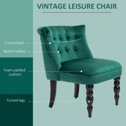 Velvet Wingback Accent Chair with Wooden Legs for Living Room or Bedroom Green