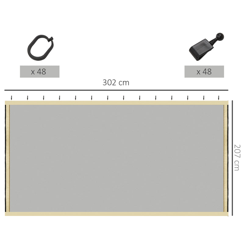 Universal Gazebo Mesh Sidewall Netting for Canopy Tents Keeps Insects Out Beige