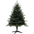 5ft artificial spruce Christmas tree on a black metal stand against a plain white background
