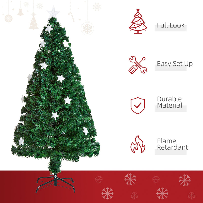 Tree with icons for full look, easy set up, durable material and flame retardant