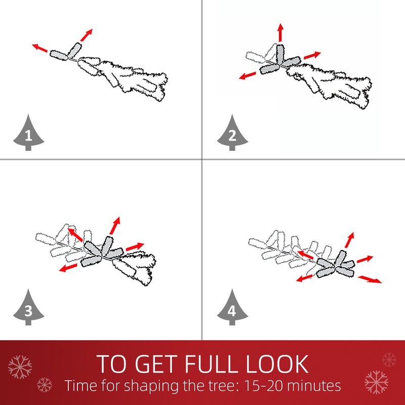 Four-step diagram showing how to spread out the branch tips