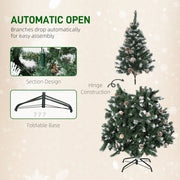 Automatic open diagram showing hinged branches and the foldable metal base