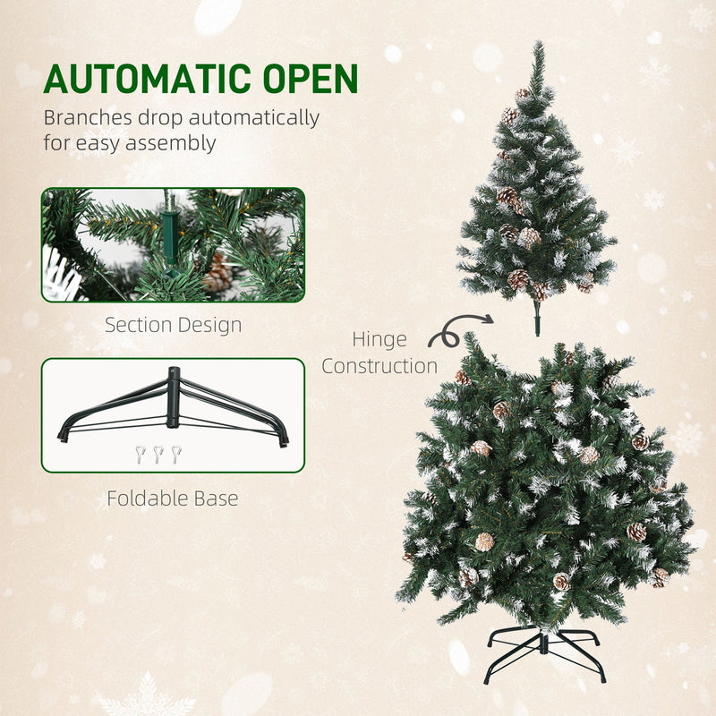 Automatic open diagram showing hinged branches and the foldable metal base