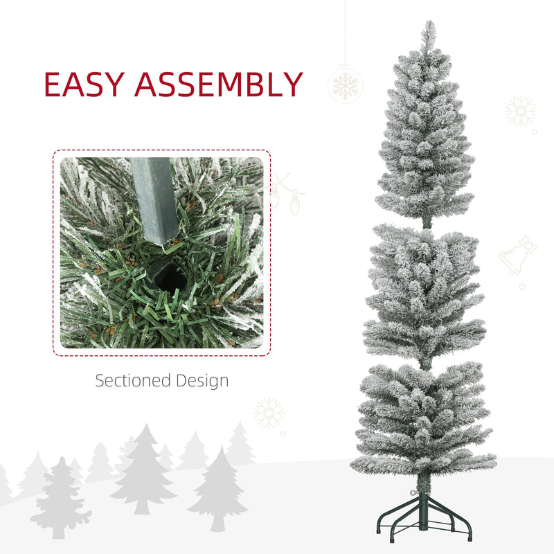 Easy assembly graphic showing the sectioned trunk design and the tree in separate sections