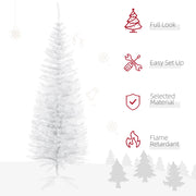 White tree with icons for full look, easy set up, selected material and flame retardant