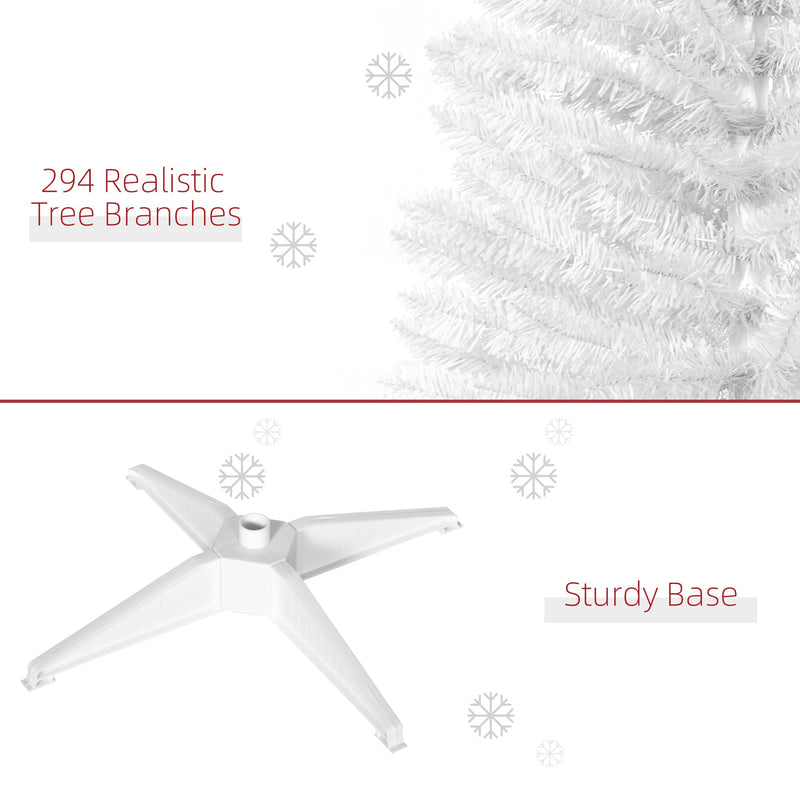 Close-up label: 294 realistic branches and a sturdy white plastic base