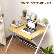 Compact Folding Computer Desk with Storage Shelf for Home Office and Study by HOMCOM