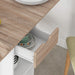 Folding Drop Leaf Dining Table with Drawer and Storage Shelves for Small Spaces Oak by HOMCOM