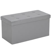 Foldable Storage Ottoman Bench With 89L Capacity Ideal For Bedroom Or Hallway Grey