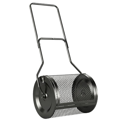Compost Spreader with Adjustable Handle for Easy Lawn and Garden Care Black AOSOM