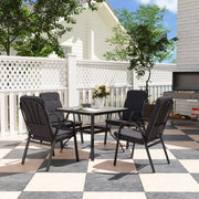 5 Piece Outdoor Patio Dining Set with Cushioned Chairs and Glass Table by Outsunny