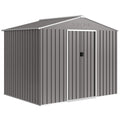 Metal Garden Shed with Sliding Doors for Secure Weatherproof Storage Light Grey Outsunny