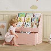 Kids Storage Bookcase with Shelves and Drawer for Bedroom or Playroom Organisation Pink