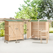 Wooden Garden Storage Shed with Weatherproof Asphalt Roof for Tools and Equipment Natural Outsunny
