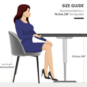 Set of 2 Fabric Dining Chairs with Padded Seat for Kitchen Office or Lounge Grey