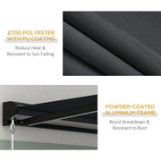 Grey 2 x 2.5m Electric Awning With LED Lights Ideal For Garden Or Patio Shade