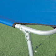 Set of 2 Blue Foldable Sun Loungers with 4 Position Adjustable Backrest and Sun Shade